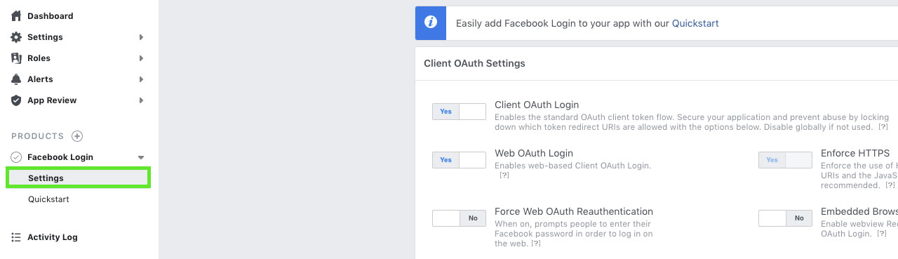 Facebook Setup - Step 5