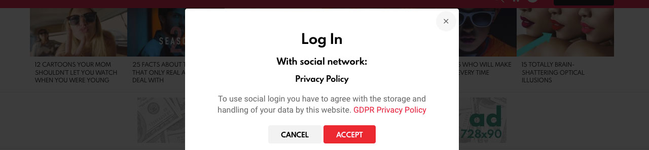 Social Login GDPR Front