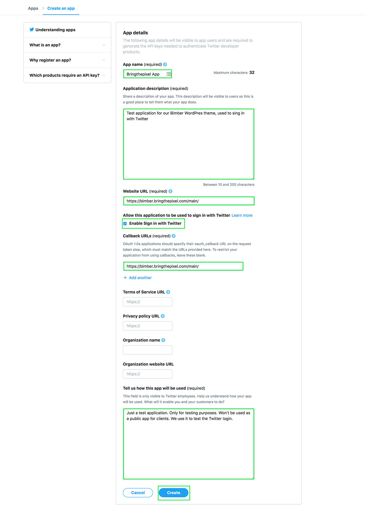 Twitter Setup - Step 1
